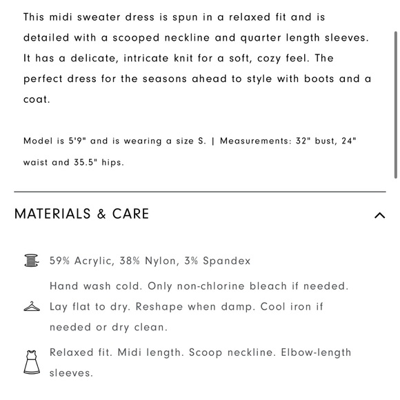 SOLD. Oak + Fort Sweater Dress - Picture 4 of 6